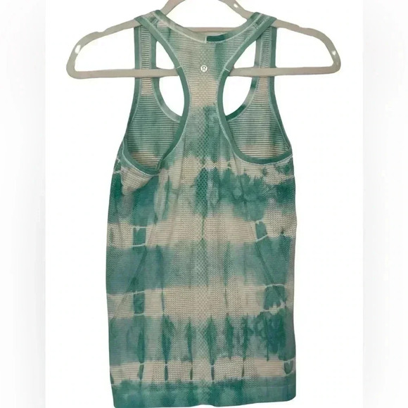 Lululemon Heathered Tranquil Blue Tie Dye Swiftly Tech Racerback Tank Size 4 - Picture 10 of 10